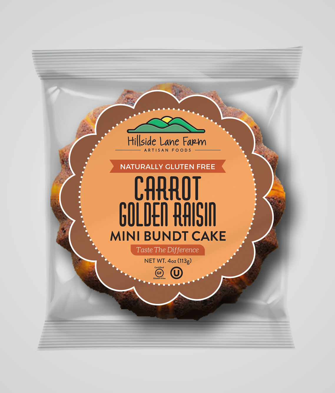 Hillside Lane Farm GF Carrot Golden Raisin Mini Bundt Cake